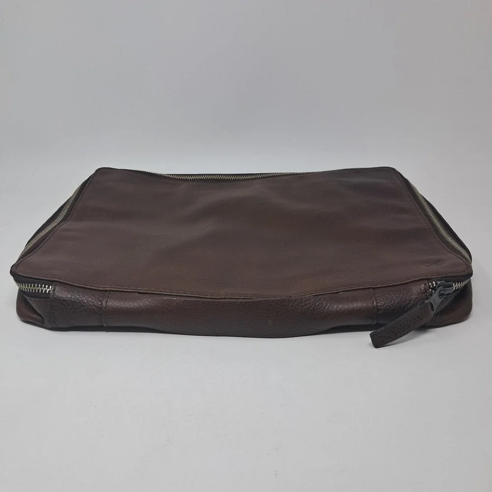 Capra Leather Laptop Portfolio Sleeve Case Brown Full Grain Briefcase 13 14 Bag